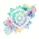 seretonine molecule incorporated, heart chakra symbol, root chakra symbol and sacral chakra symbol. tattoo design idea