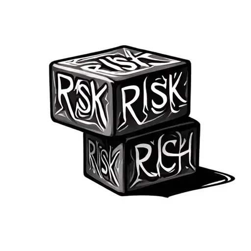 risk rich blocks with designs around it tattoo design idea