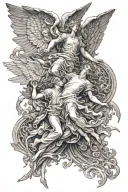 gustave dore angels falling tattoo design idea