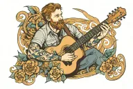 Marcs Tyler Childers playing guitar tattoo design idea