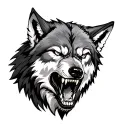 Wolf Showing Teeth And A More Aggressive tattoo design idea