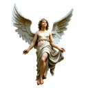 An angel that has opened its wings evenly tattoo design idea