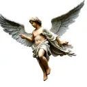 An angel that has opened its wings evenly tattoo design idea