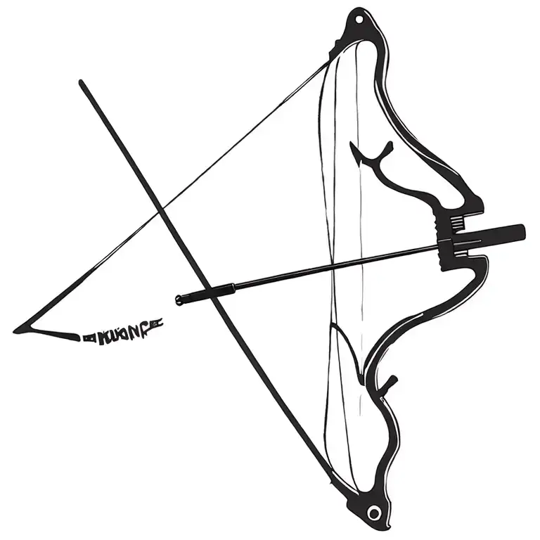 compound bow tattoo design idea