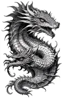 A basilisk, hydra, and a leviathan, 3 figures tattoo design idea