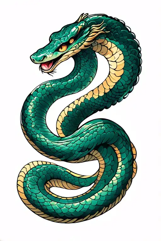 Japanese snake tattoo design idea