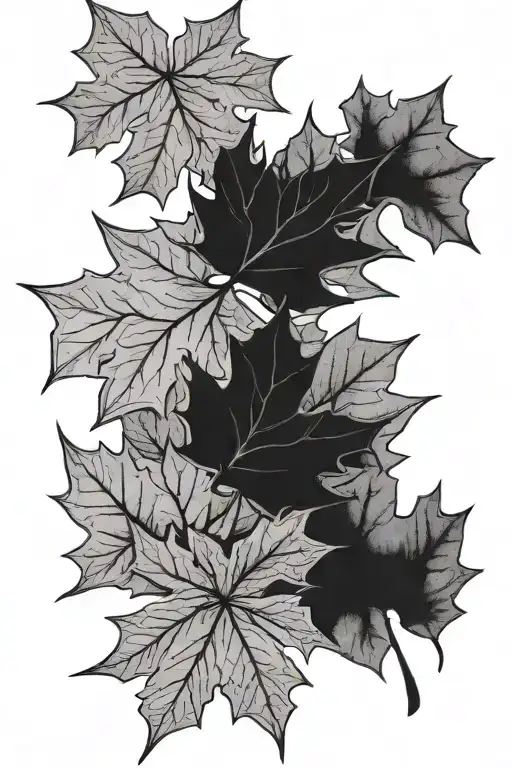 maple leaf intertwined tattoo design idea