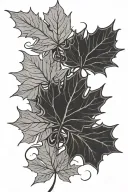 maple leaf intertwined tattoo design idea