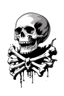 skull bones emerging tattoo design idea