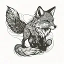 powers cunning fox sitting tattoo design idea