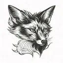 powers cunning fox sitting tattoo design idea