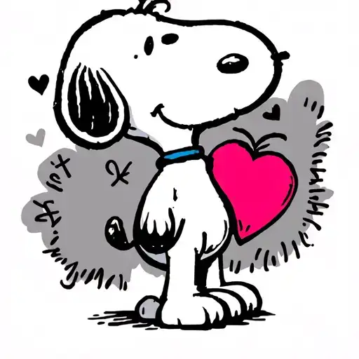 Snoopy with heart for dad  tattoo design idea