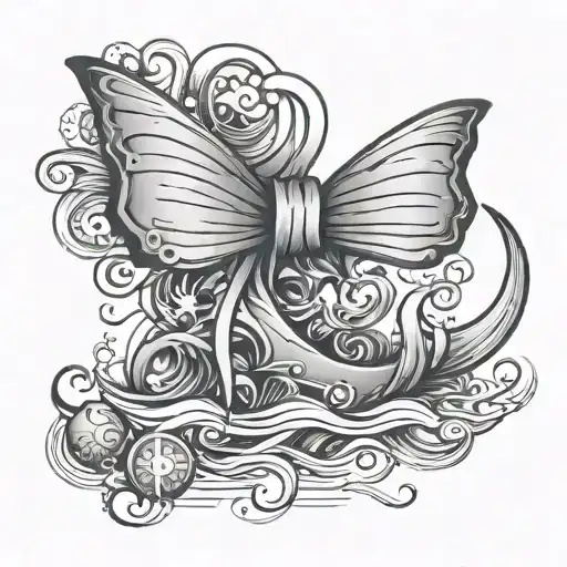 sea sell with a bow tie tattoo design idea