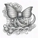 sea sell with a bow tie tattoo design idea