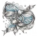 sea sell with a bow tie tattoo design idea