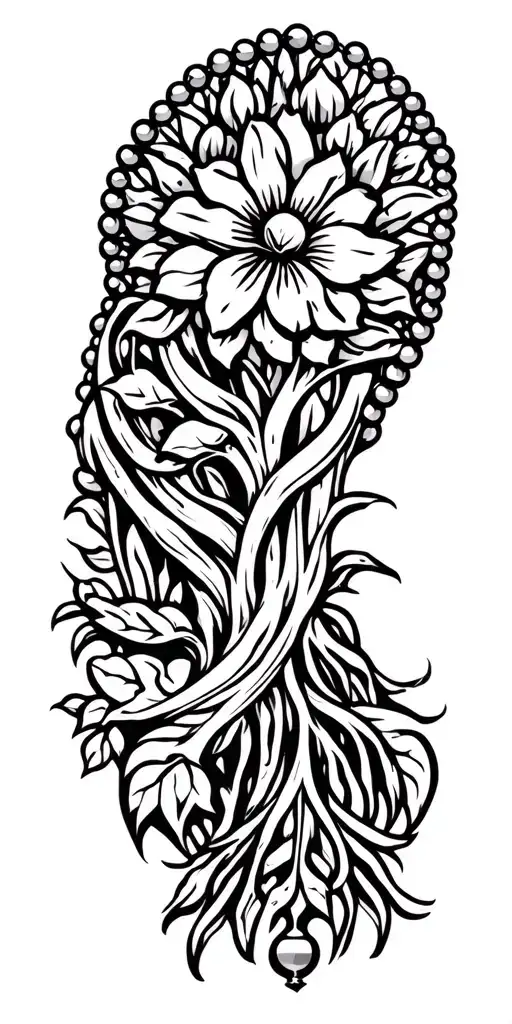 Louisiana mardi gras beads saints swamp tree flower tattoo design idea