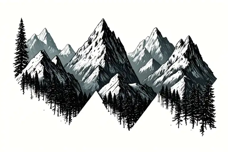 M + V (mountains/forests vibe)• Use the sharp lines of M and the inverted V to create a peak-like structure.• Could fo tattoo design idea