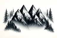 M + V (mountains/forests vibe)• Use the sharp lines of M and the inverted V to create a peak-like structure.• Could fo tattoo design idea