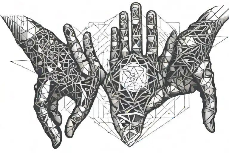 hands of adam creation tattoo design idea