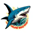 blue shark tattoo design idea