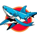 blue shark tattoo design idea