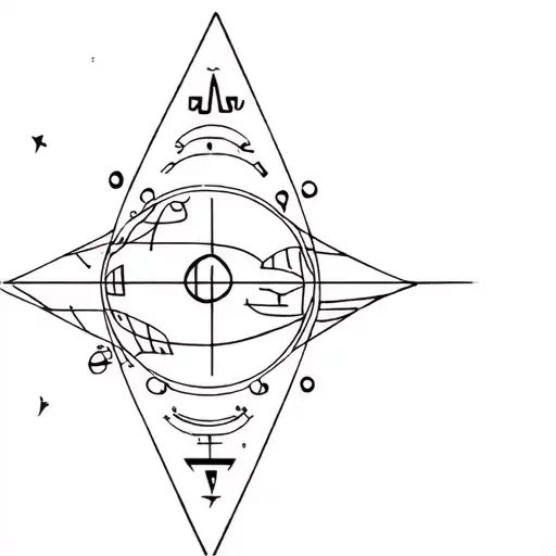 Flat earth, egyptian,, religious symbols incorporated tattoo design idea