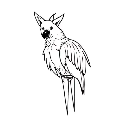 black cockatoo and dingo indigenous tattoo design idea