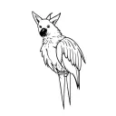 black cockatoo and dingo indigenous tattoo design idea