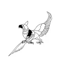 black cockatoo and dingo indigenous tattoo design idea