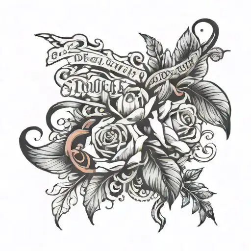 the quote "the beautiful struggle" in west coast letters  tattoo design idea