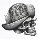 Mexican skull with sombrero tattoo design idea