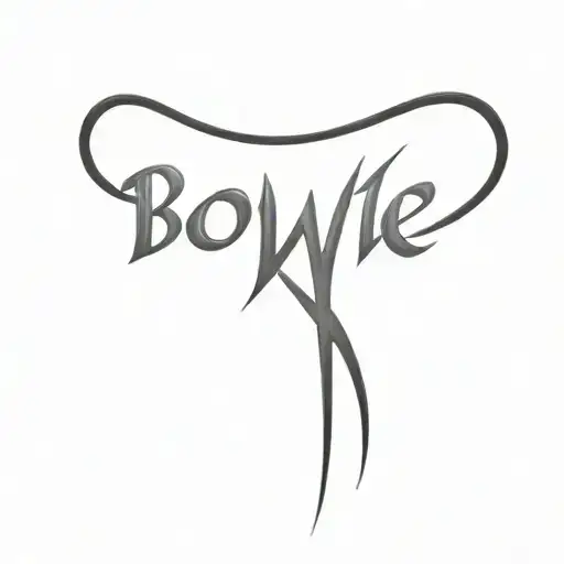 “Property Of Bowie” gothic style lettering style tattoo design idea