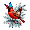 blue bird moose cardinal monarch butterfly stewarts iced coffee tattoo idea tattoo design idea