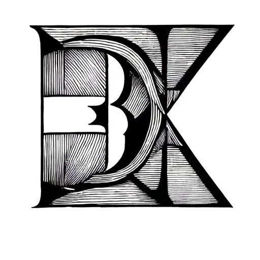 2 leters DV initials tattoo design idea