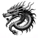 American traditional style tattoo dragon tattoo design idea