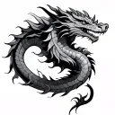 American traditional style tattoo dragon tattoo design idea