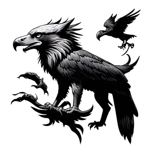 eagle and wolf  tattoo design idea