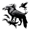 eagle and wolf  tattoo design idea