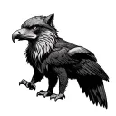 eagle and wolf  tattoo design idea