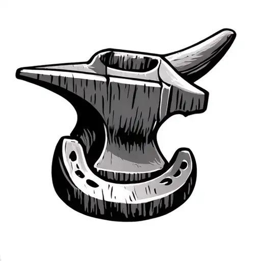 horse shoe and anvil tattoo design idea