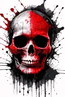 decaying skull profile with darkness coming up from head tattoo design idea