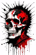 decaying skull profile with darkness coming up from head tattoo design idea