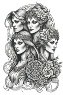 Maiden, Mother, Crone tattoo design idea