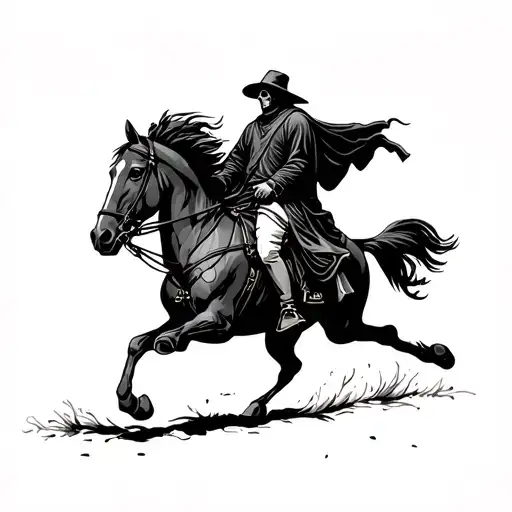 Grim reaper riding a horse tattoo design idea