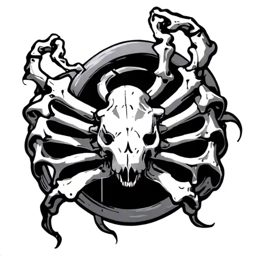cancer zodiac sign mech hermeswing bone tearing tattoo design idea