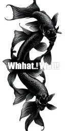 "What… What?!" goldfish swim in circle tattoo design idea