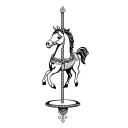 carousel horse tattoo design idea