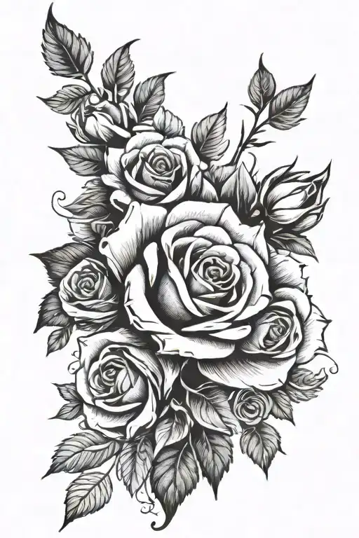 half sleeve arm tattoo with roses and shading also add the name Younan in cursive  tattoo design idea