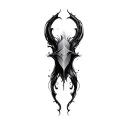 Coverup space curvy tattoo design idea