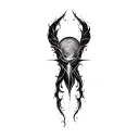 Coverup space curvy tattoo design idea